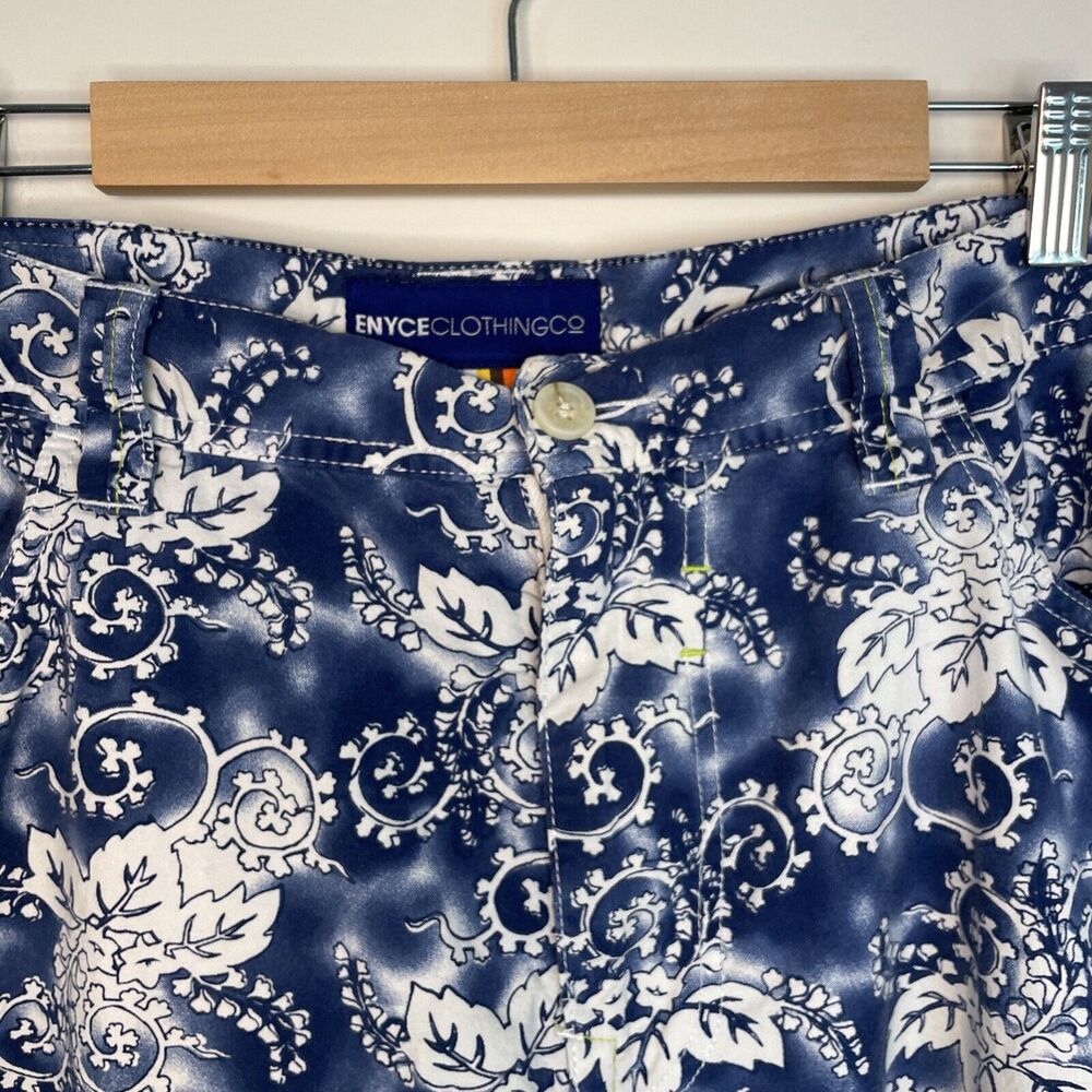 Enyce Clothing Co. Floral Shorts Pockets 90's Hip Hop Blue White Men's Size 40 - Picture 2 of 16